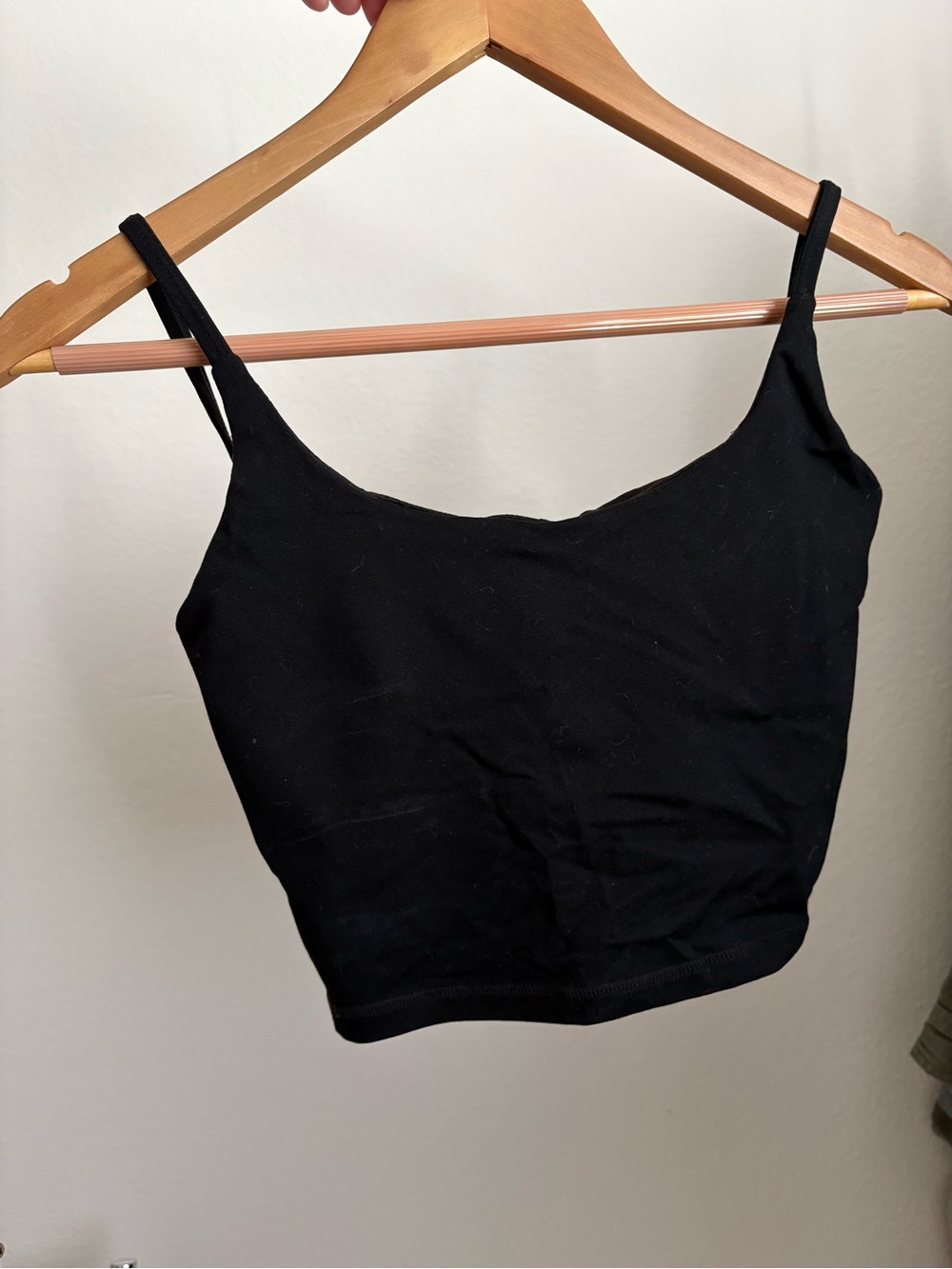 Black Scoop Neck/ Low Back Athletic Strap Crop Top - Women